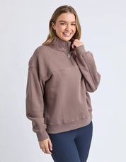 Foxwood| College Zip Crew Mocha