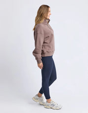 Foxwood| College Zip Crew Mocha