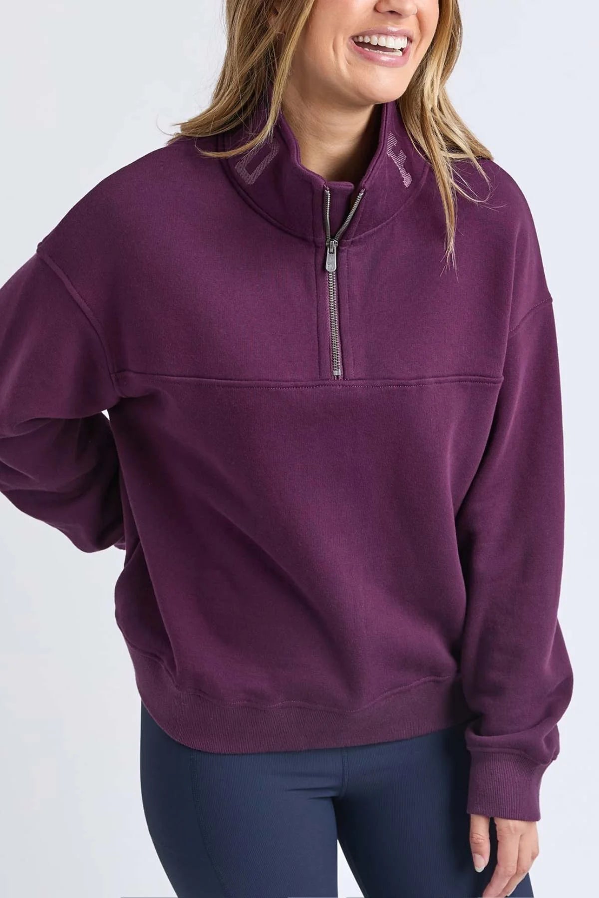FOXWOOD| COLLEGE ZIP CREW plum