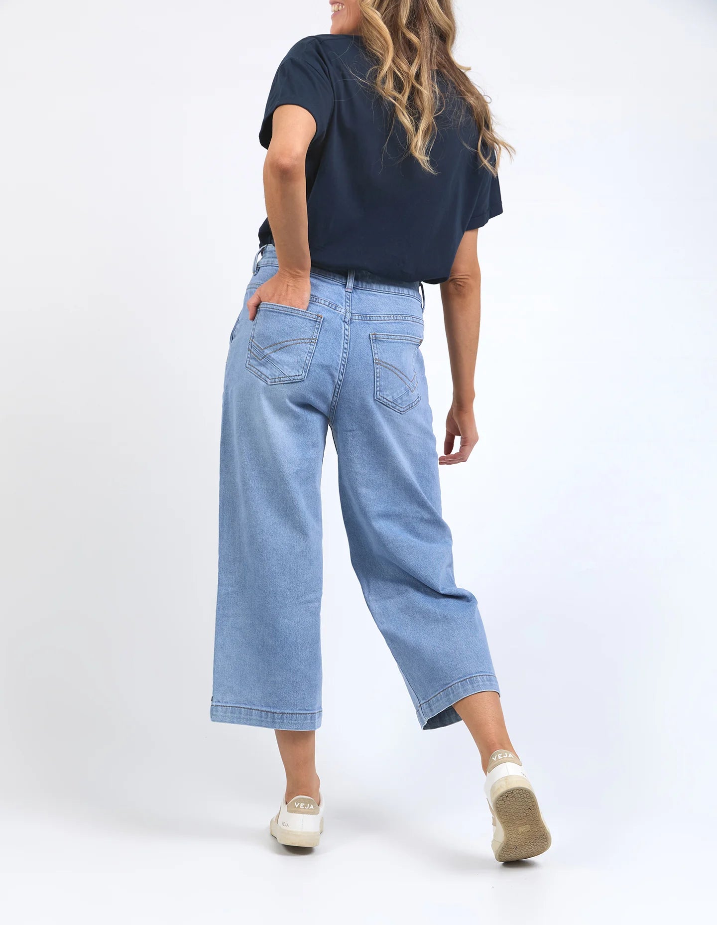 Sidney Cropped Wide Leg Jean Light Blue Wash