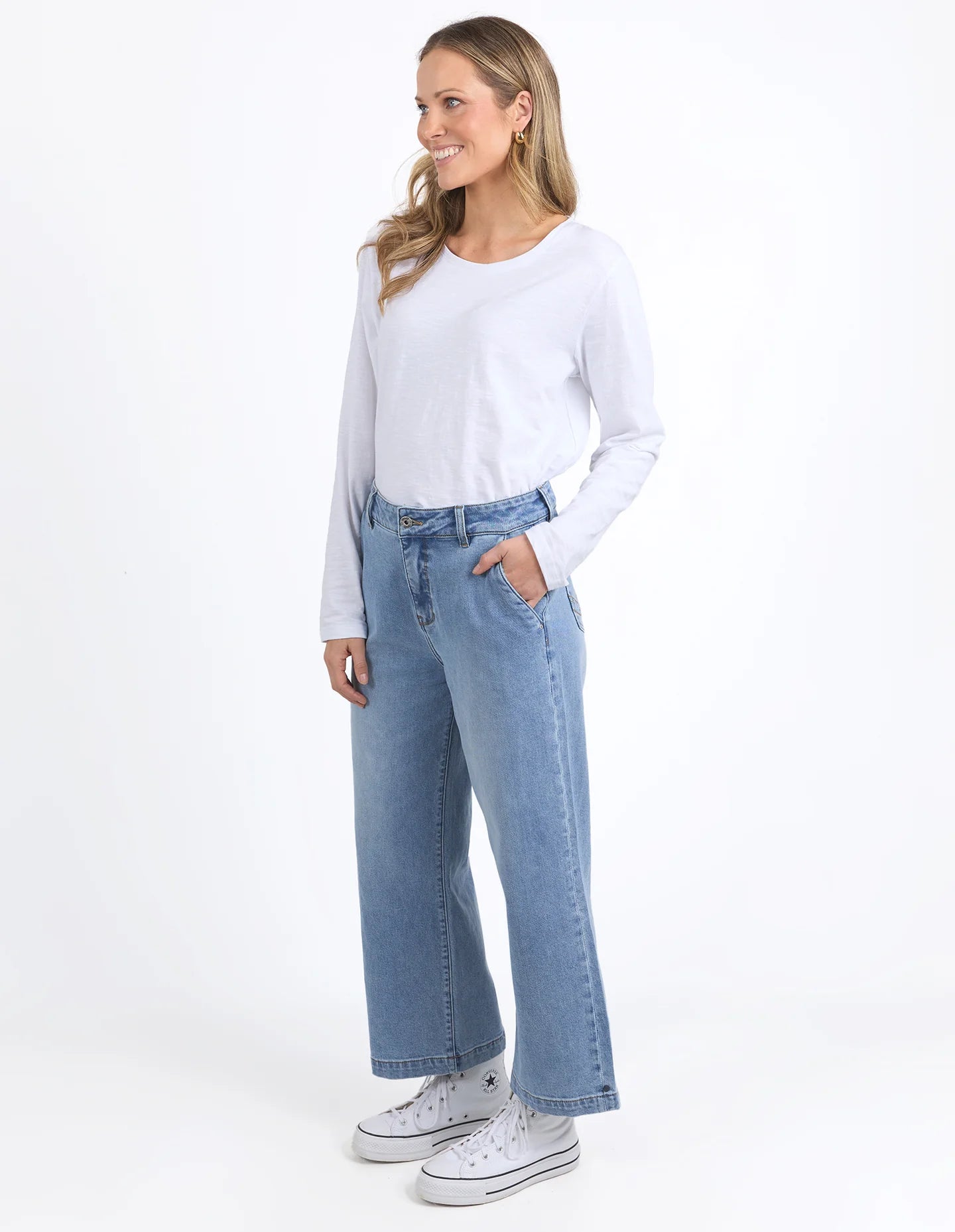 Izzy Wide Leg Jean Vintage Blue Wash