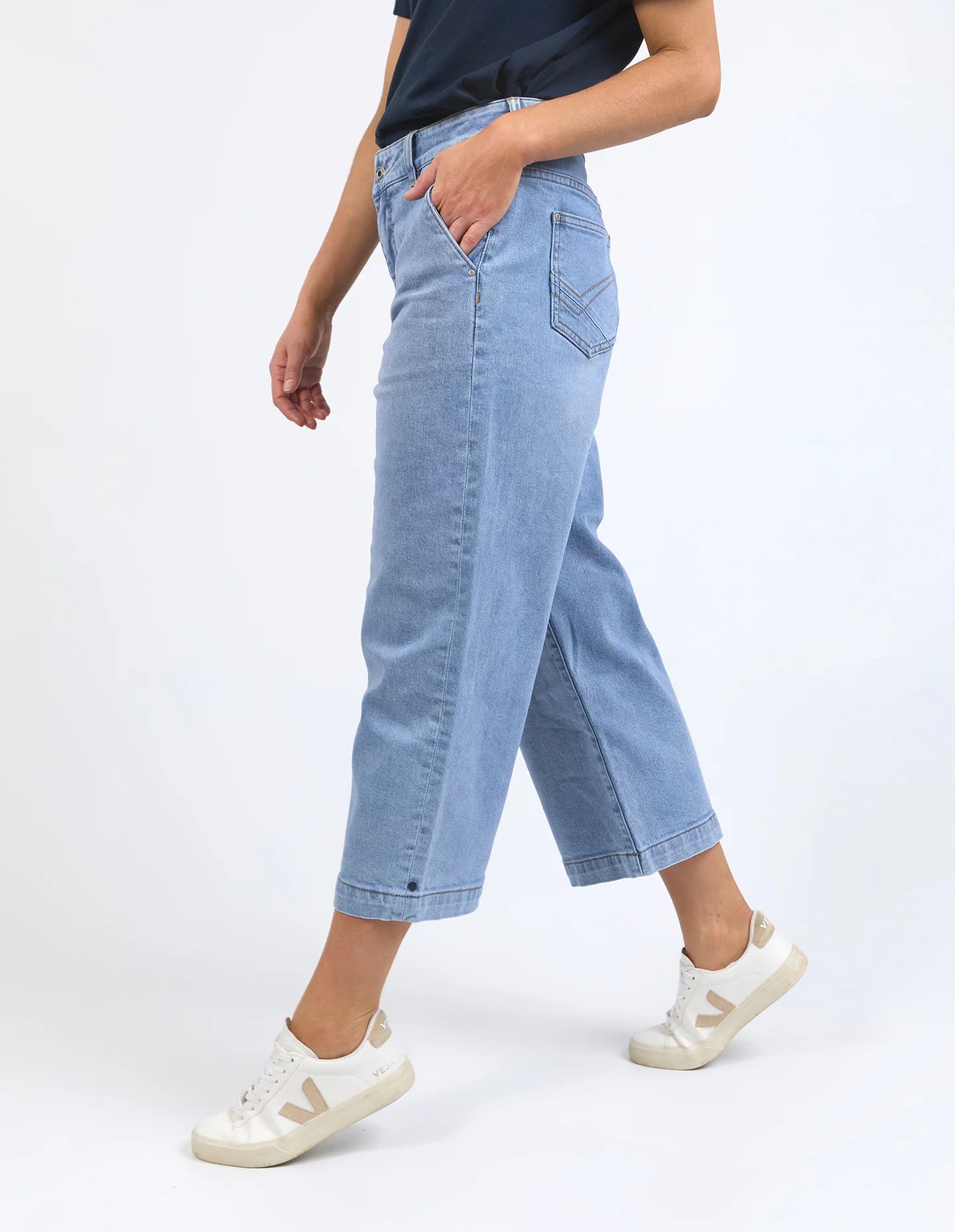Sidney Cropped Wide Leg Jean Light Blue Wash