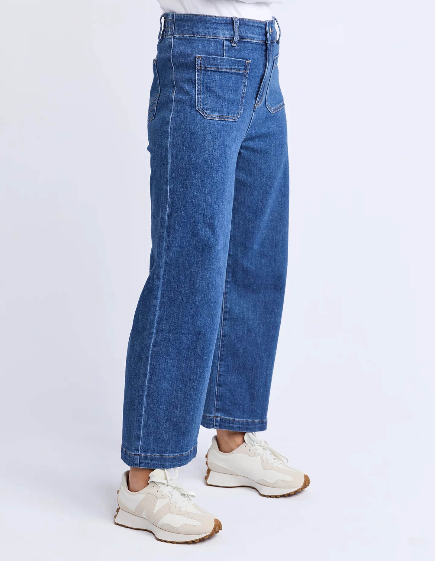 Elm|Alyssa Front Pocket Jean Mid Blue Wash