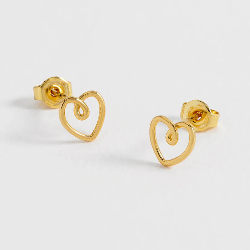 Estella Bartlett Wire Heart Stud Earrings - Gold