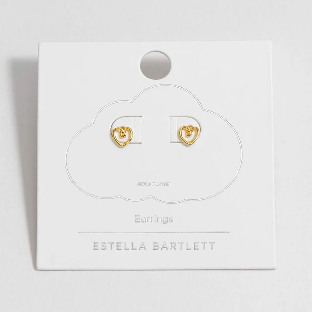 Estella Bartlett Wire Heart Stud Earrings - Gold