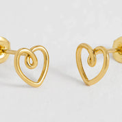 Estella Bartlett Wire Heart Stud Earrings - Gold