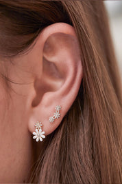 Estella Bartlett |White Enamel Double Flower Studs