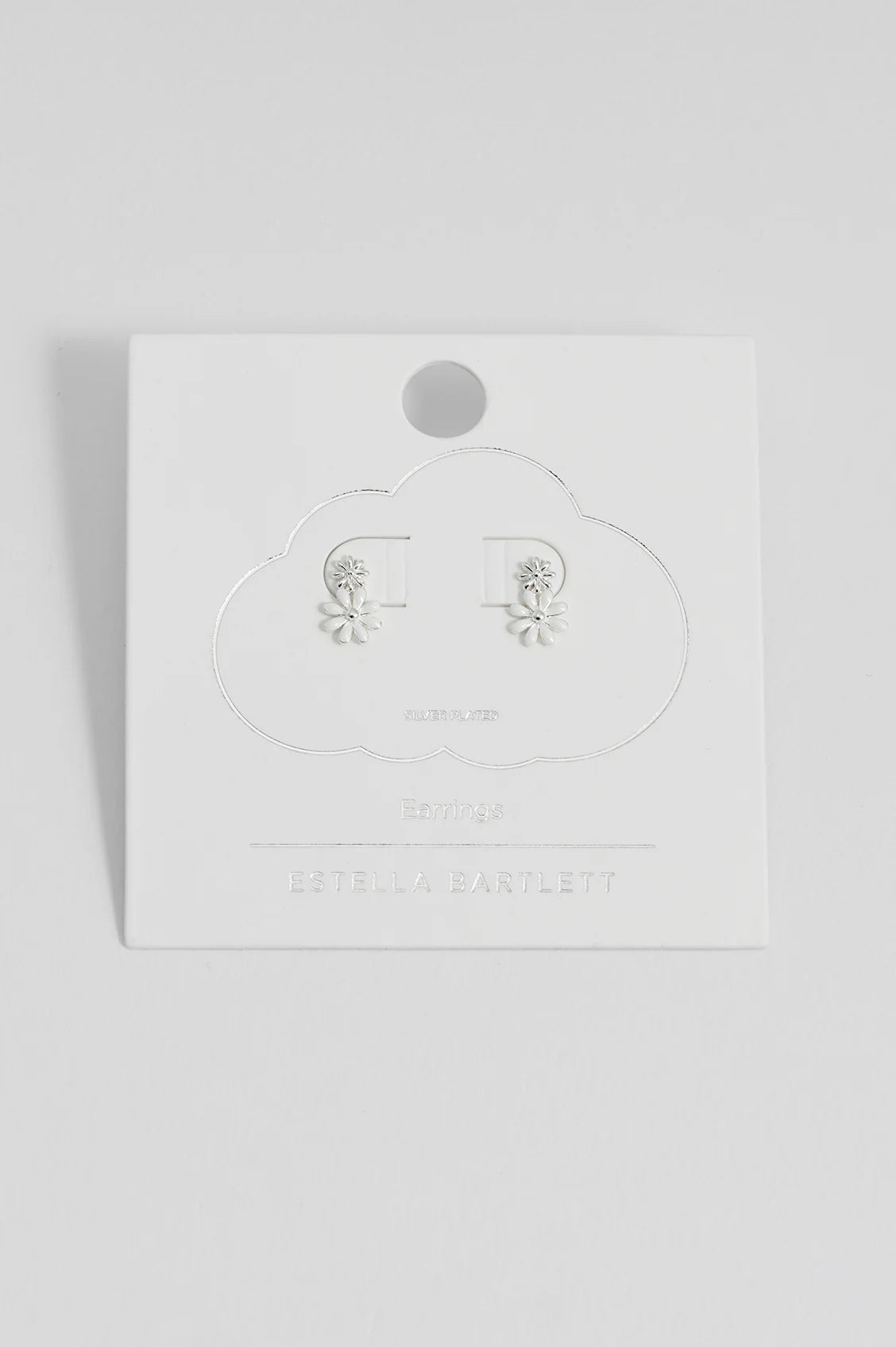 Estella Bartlett |White Enamel Double Flower Studs