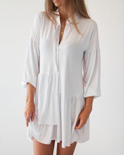 Alia long sleeve dress- white