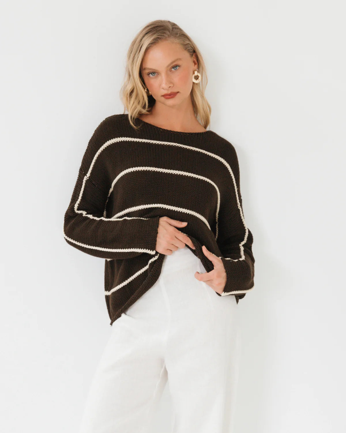 JASMINE KNIT JUMPER-chocolate