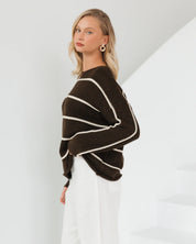 JASMINE KNIT JUMPER-chocolate