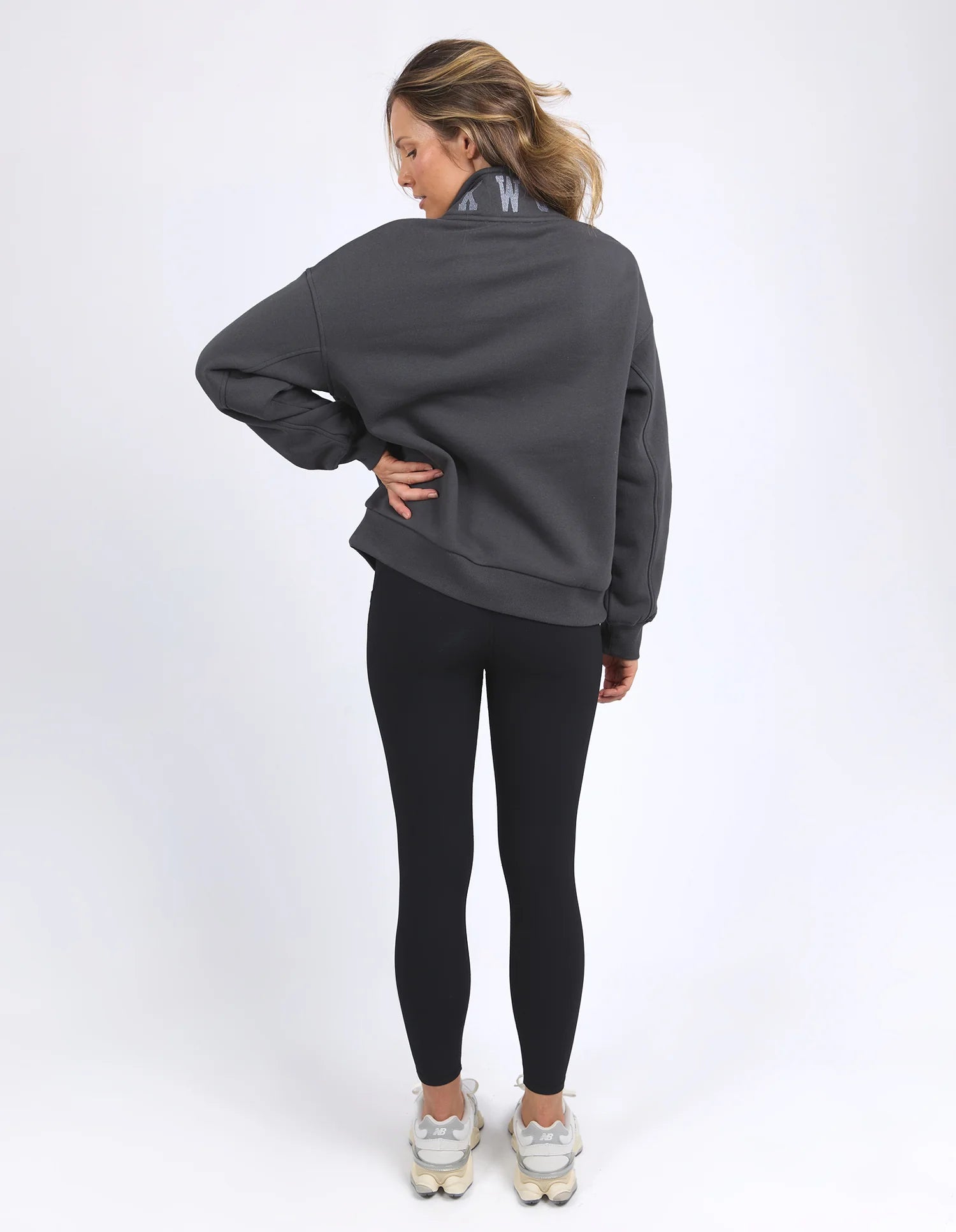 College Zip Crew Charcoal