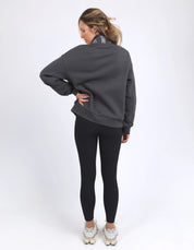College Zip Crew Charcoal
