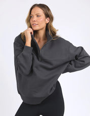 College Zip Crew Charcoal