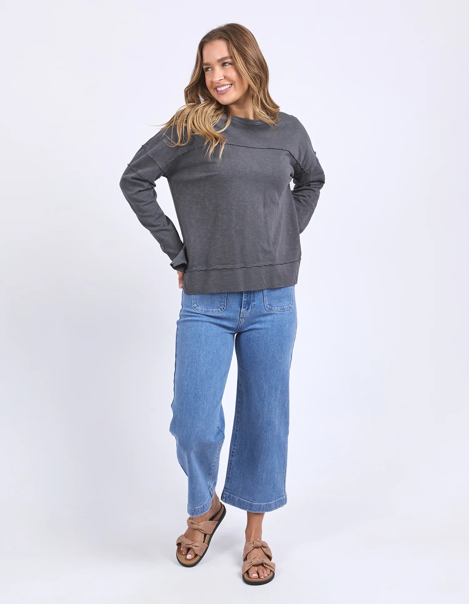 Jayne Throw On Top Charcoal