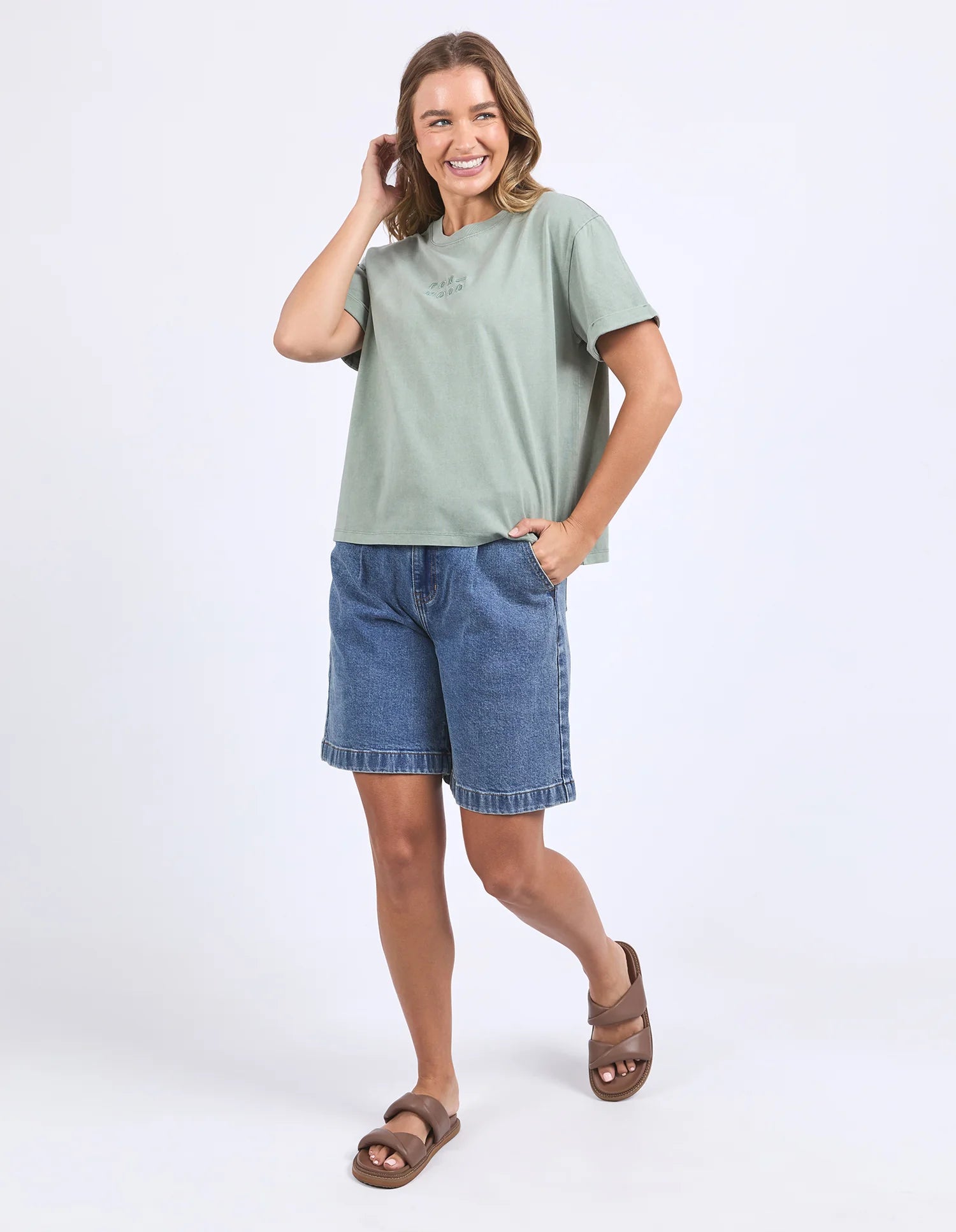 Foxwood| Huntleigh Oversized Tee Iceberg Green