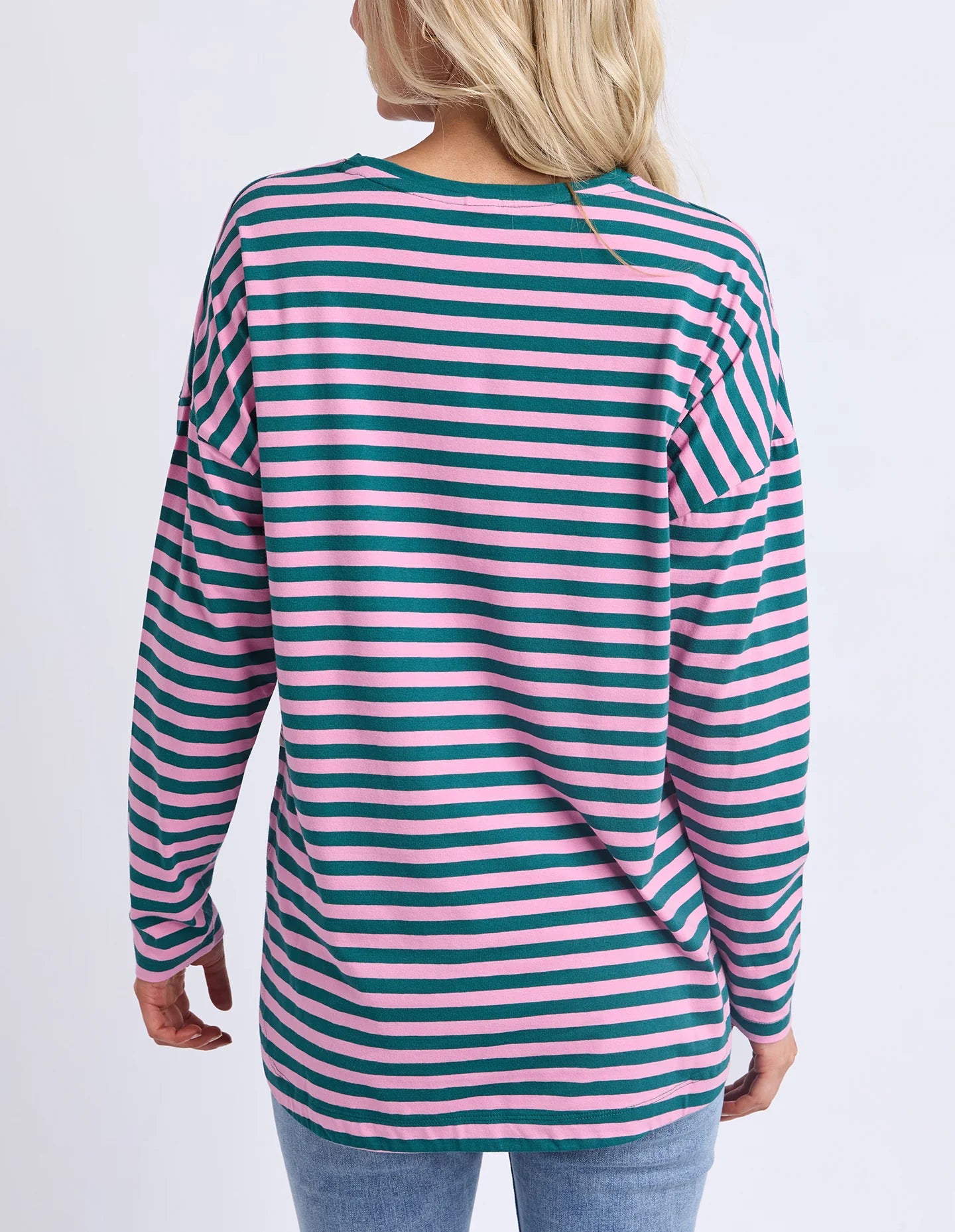 Elm | Lauren Long Sleeve Tee Stripe Teal/Quartz