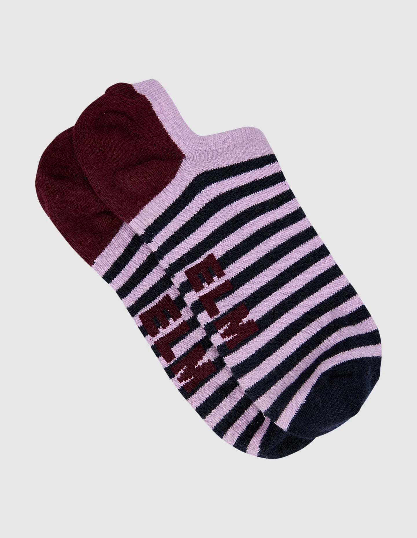 Harmony No Show Sock 2pk Plum/Mauve/Navy- OSFA