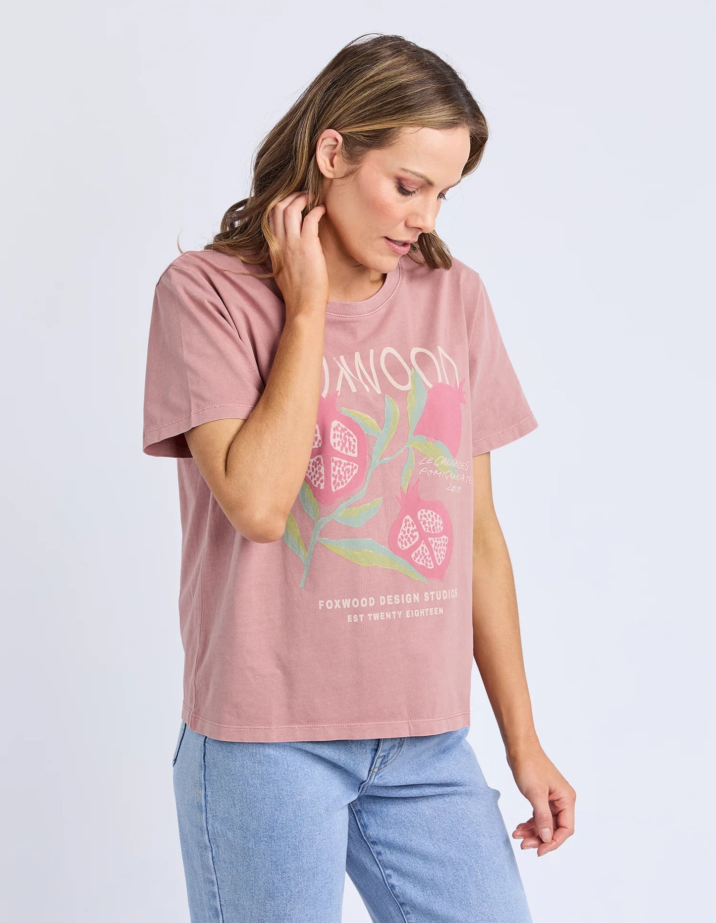 Foxwood / Pomegranate Tee Ash Rose