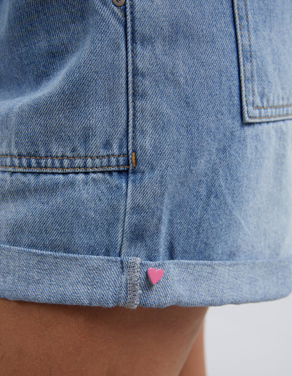 Elm / Emma Relaxed Denim Short Mid Blue Wash