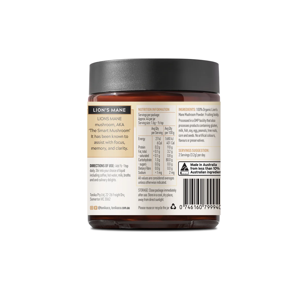 Organic Lions Mane Powder- The Creator