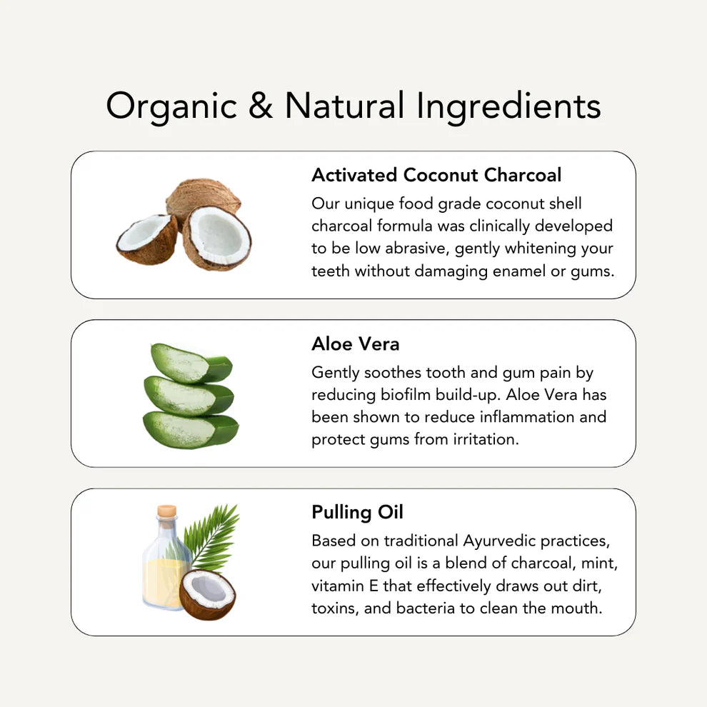 Lovesmiles / 3-Step Coconut Charcoal Oral Care and Whitening Kit