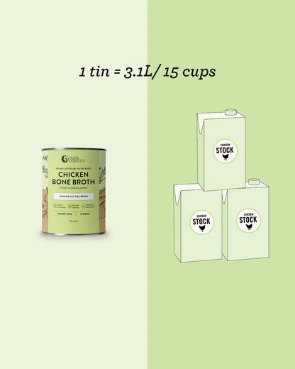 Chicken bone broth- garden herbs