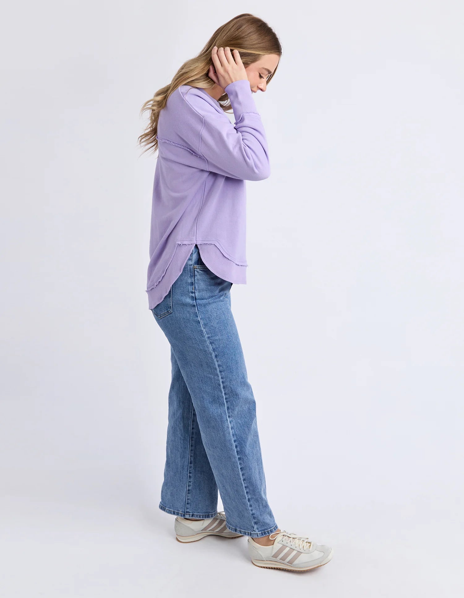 Simplified Metallic Crew Lavender