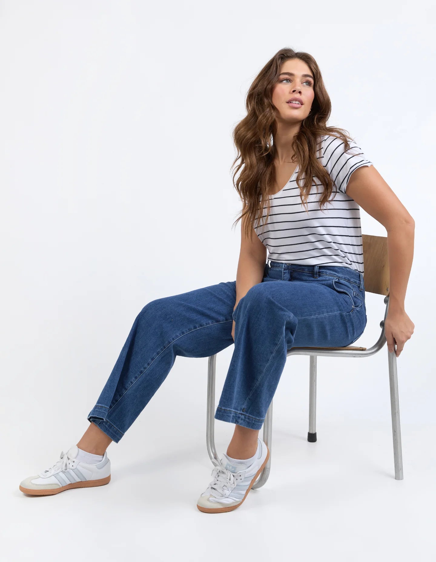 Elm| Izzy Wide Leg Jean Dark Blue Wash