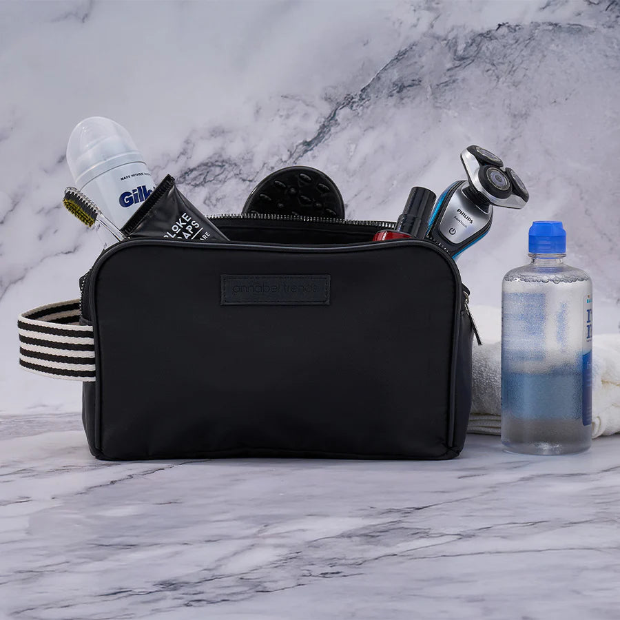 AT Hype - Double Zip Toiletry Bag- pink & black