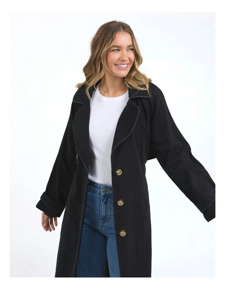 Foxwood | Deuce Trench Coat in Black