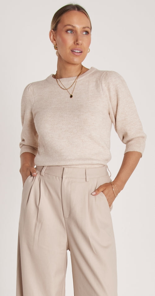 ESTELLE KNITTED TOP - CREAM