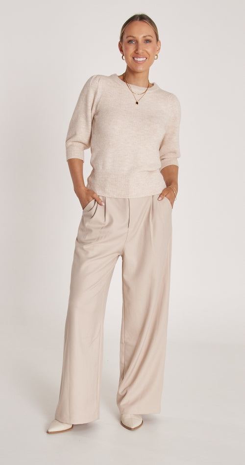 ESTELLE KNITTED TOP - CREAM
