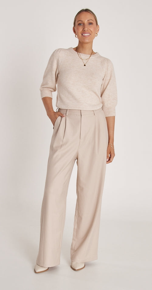 ESTELLE KNITTED TOP - CREAM