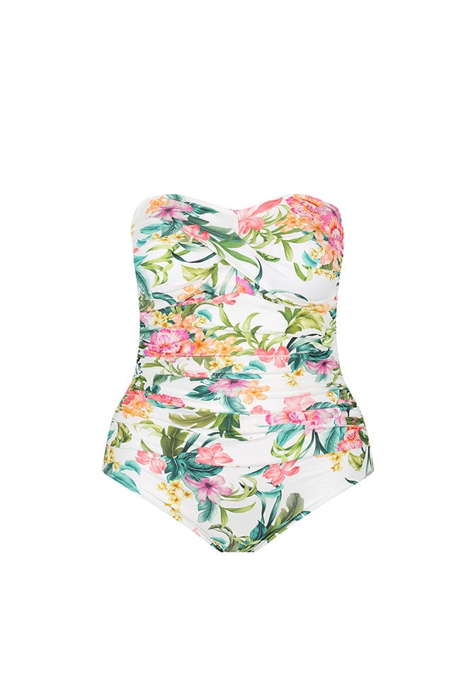 Bora bora white twist front bandeau one piece