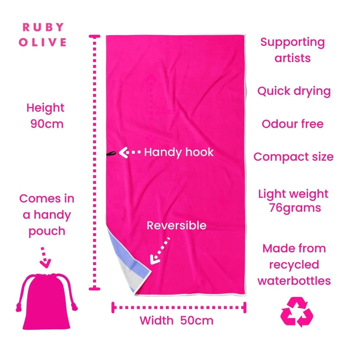 Ruby Olive | Garden Of Eden Quick Dry Small Microfibre Towel