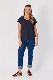 One Ten Willow | Slouch tee- Navy