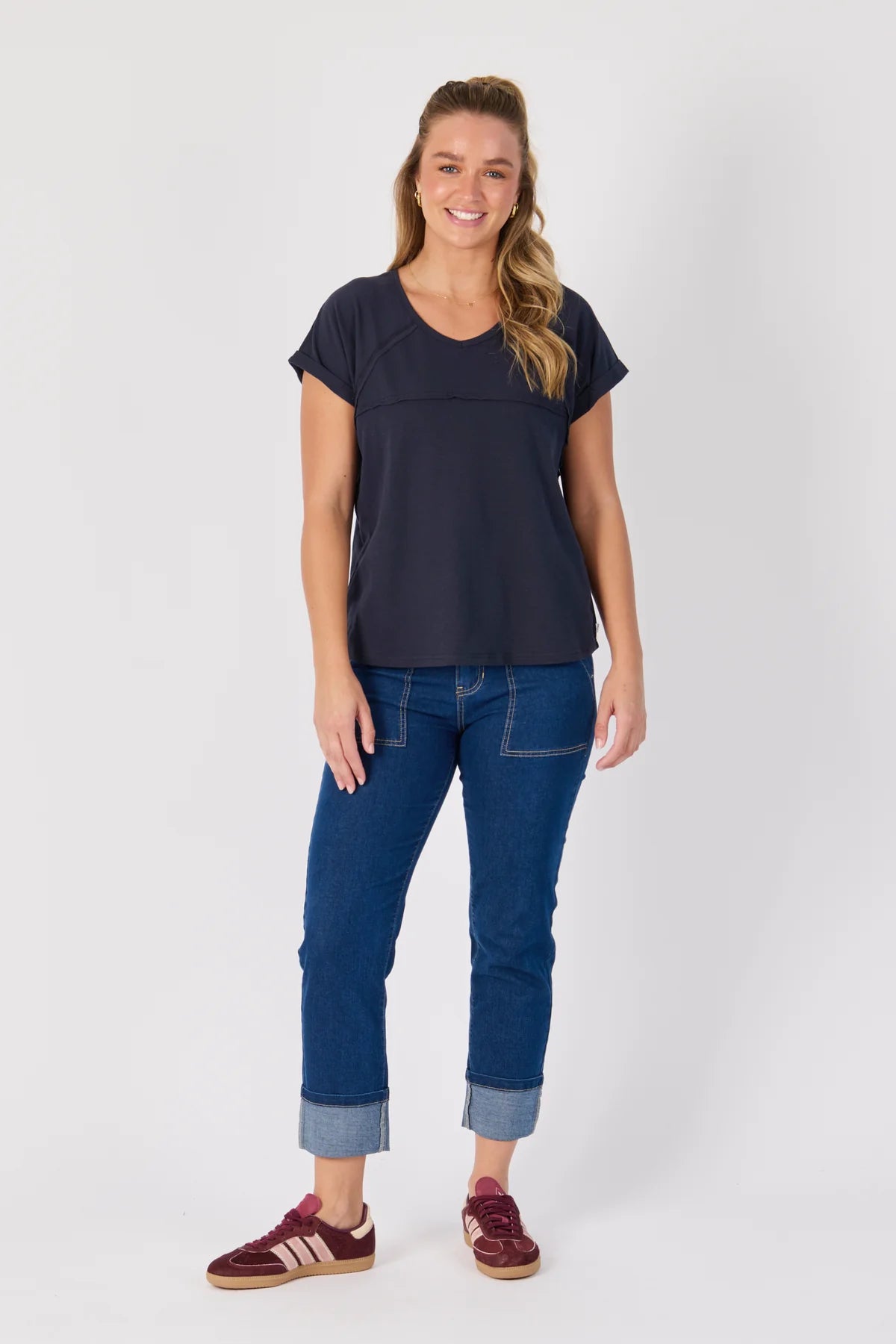 One Ten Willow | Slouch tee- Navy