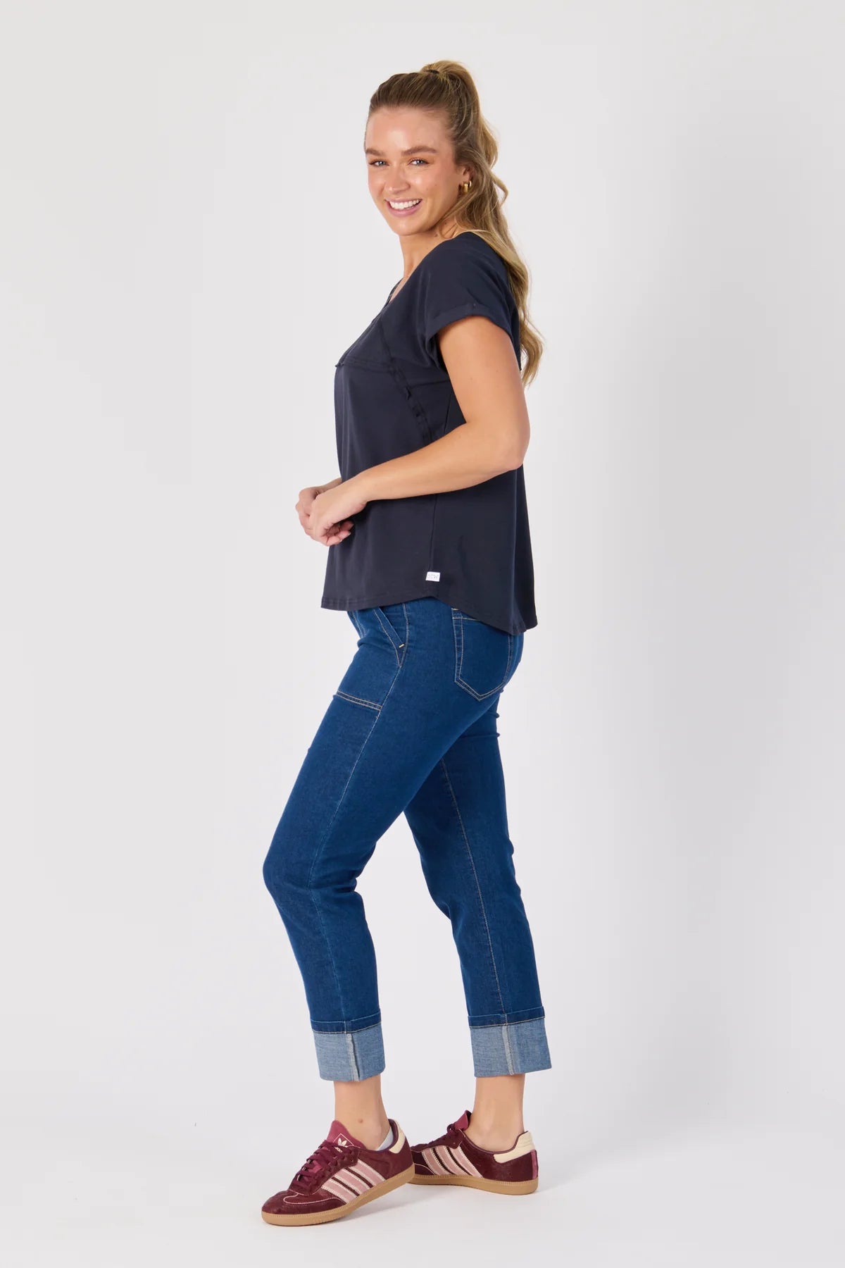 One Ten Willow | Slouch tee- Navy