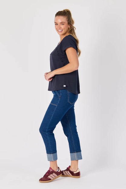 One Ten Willow | Slouch tee- Navy