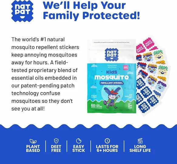 Natpat Buzz Patch Mosquito Patch Stickers For Kids - Plant Based