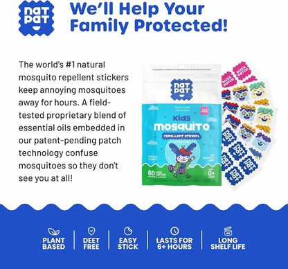 Natpat Buzz Patch Mosquito Patch Stickers For Kids - Plant Based