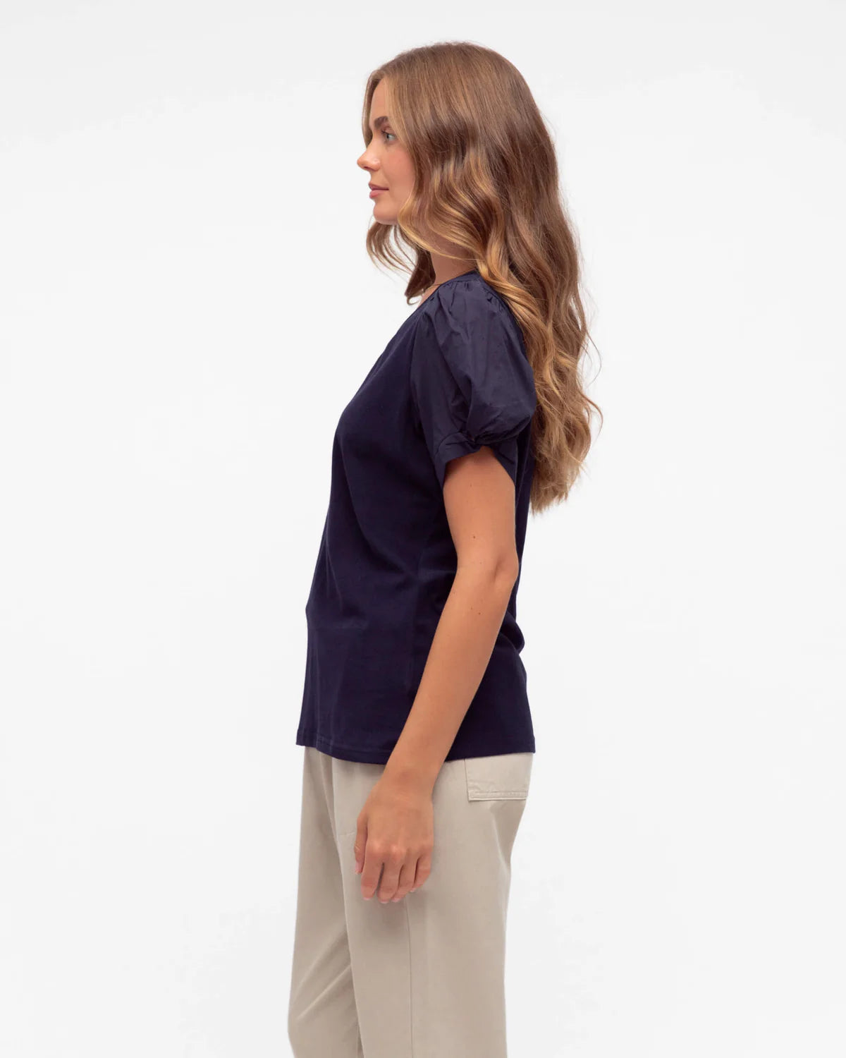 TWIST SHORT SLEEVE TOP- ink