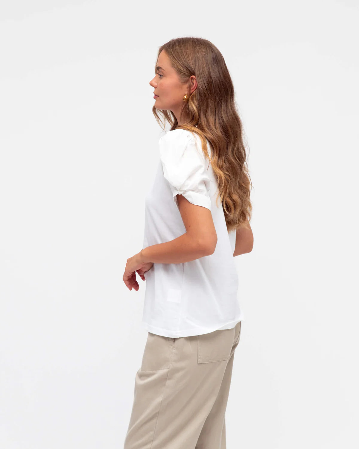 TWIST SHORT SLEEVE TOP- white
