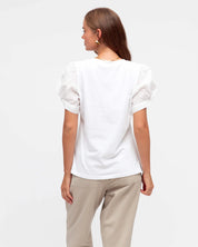 TWIST SHORT SLEEVE TOP- white