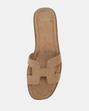 Novo Shoes| SACHIE BISCOFF SUEDE FLAT SANDALS
