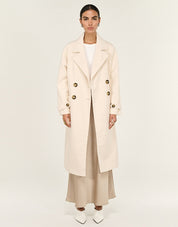 Staple The Label | Haven Boucle Coat- Cream