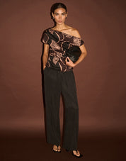 Staple The Label | ulla asym top- Abstract leaf