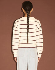 Staple The Label | Elara Polo Jumper- Cream/ chocolate