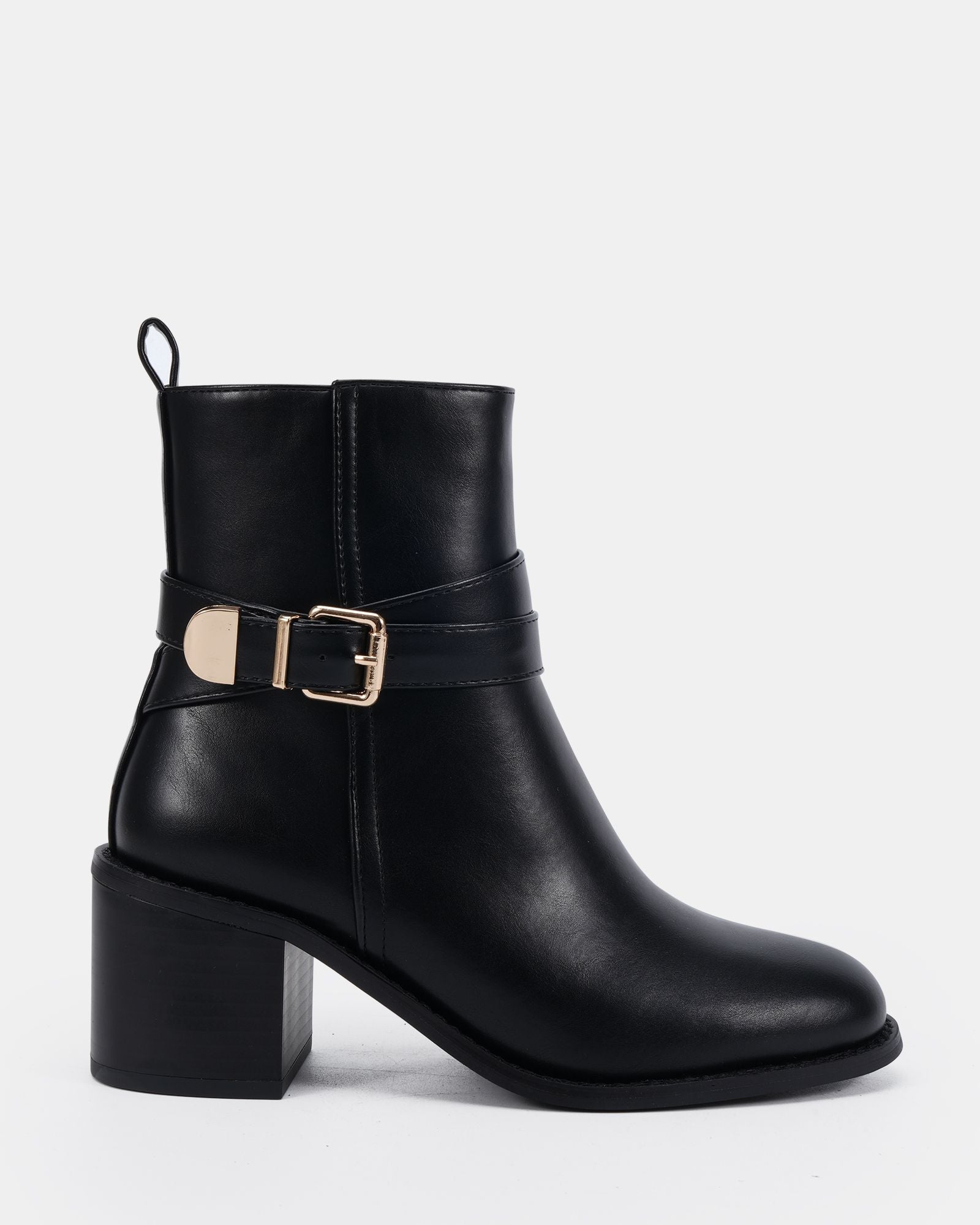 DESIRAE BLACK HEELED BOOTS